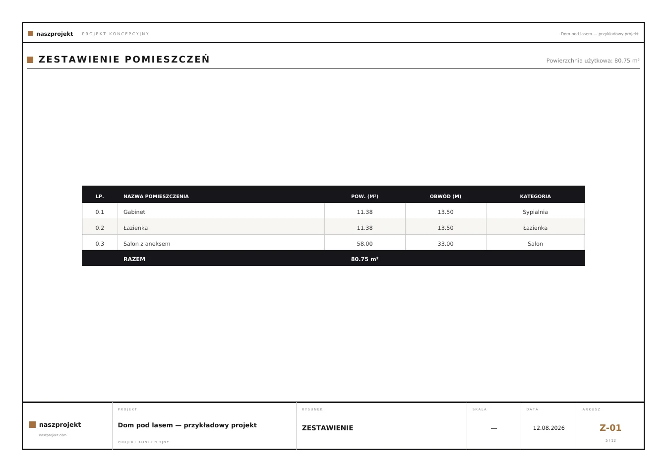 Página 6 de 13 del documento de ejemplo de la casa