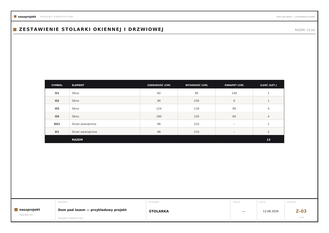 Página 8 de 13 del documento de ejemplo de la casa